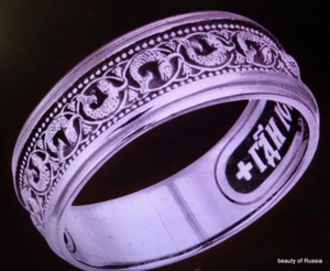 Christian fish prayer ring men & women unisex silver 925 US size 7.5 - Picture 1 of 2