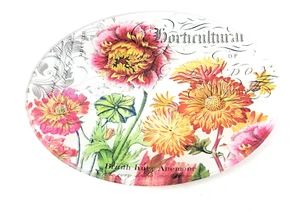 Michel Design Works Glass Trinket / Soap Dish Blooms and Flower - New - Picture 1 of 3