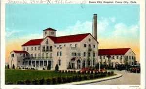 PONCA CITY HOSPITAL Ponca City, Oklahoma OK Leinen - Postkarte - Bild 1 von 2