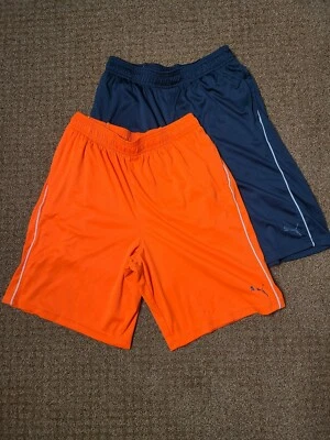 Lot 2 Boys PUMA Basketball Athletic Shorts size Large 14-16 Gray & Orange  - Image 1 of 4