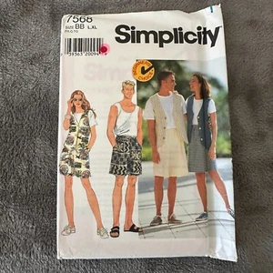 Simplicity Pattern 7568 Sz L-XL Men Women Vest and Bermuda Shorts Y2K 90s - Picture 1 of 7