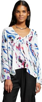 Shameless V-Neck Multi-Color Long Sleeve Top Size Small Free Ship NWT - Image 1 of 4