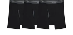 Mens 3 Pack Fruit of the Loom Black Boxer Briefs Underwear 100% Cotton S -5X - Picture 1 of 15