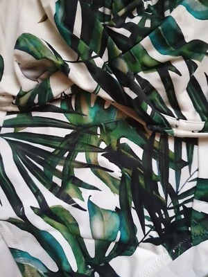 Fantasie Bikini Gr. 75 G mit 2 Hosen Gr. S weiß grün Palmen Blätter wie neu LACE - Bild 1 von 4