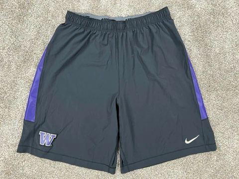Nike WASHINGTON HUSKIES Shorts Basketball Adult XL Black Purple Men's Practice Cover