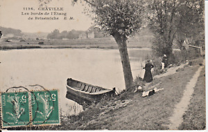 CHAVILLE (92) Les bords de l'étang de Brisemiche - Carte de 1914
