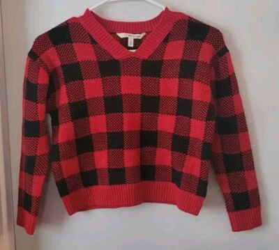 Autoestima Niñas Talla Suéter a Cuadros S (7/8) Rojo-Negro 100% Acrílico. Foto 1 de 4