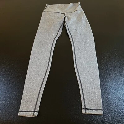 Lululemon Turn Around Tight Yoga Pants Herringbone Black White Womens 4 24x29" - Image 1 of 4