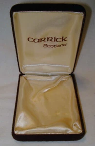 Vintage Carrick Scotland Brown Velvet Jewelry Necklace Bracelet Brooch Pin Box - Picture 1 of 3