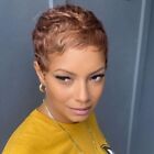 Short Pixie Cut Wig Human Hair For Black Women Blonde Human Hair Wig For Party