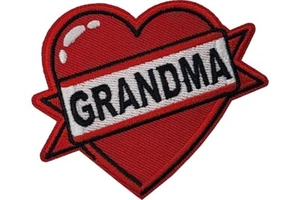 LOVE GRANDMA HEART EMBROIDERED 3 X 3 PATCH **FREE SHIPPING** - Picture 1 of 1