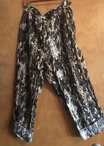 Calvin Klein Womens Snake Print Linen Pants Size 0X NWT $109 - Picture 1 of 8