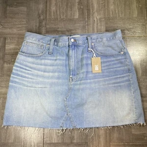 Madewell Damen-Minirock Größe 34 steif jeansblau Jeans roher Saum kurz ALine neu - Bild 1 von 8
