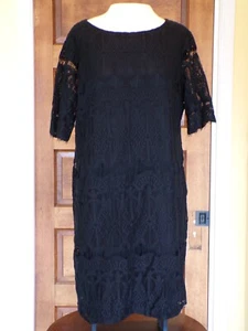 Ronni Nicole Kleid Damen schwarz Spitze Overlay gefüttert kleines schwarzes Kleid Größe 16 - Bild 1 von 13