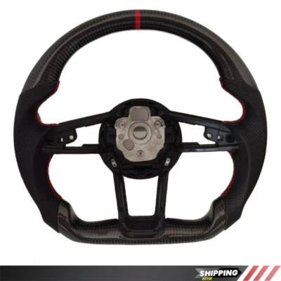 Real Carbon Fiber Racing Sport Steering Wheel Replace Fits Audi R8 TT TTRS TTS Foto 1 de 4
