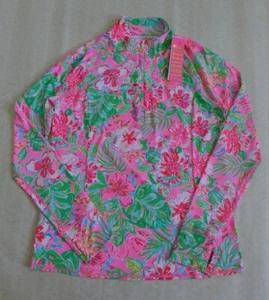 NUEVO CON ETIQUETAS LILLY PULLITZER Luxletic MARION Media Cremallera Sunguard UPF50+ Top Talla M $118 - Imagen 1 de 14