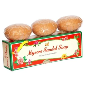 Mysore Sandal Soap, 150g (Pack of 3) Adult Long fresh fragrance Of Sandalwood - Picture 1 of 4
