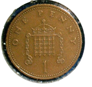 WORLD COIN SALE-1991 UNITED KINGDOM ONE PENNY--BRONZE COMPOSITION COIN-KM#935 - Picture 1 of 3