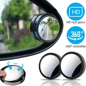 2Pcs Blind Spot Mirrors Rear View Mirror Round HD Glass Convex 360° Side for Car - Picture 1 of 10
