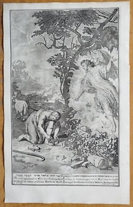 Moses Burning Bush # Large Bible Engraving Picart Houbraken Hoet # 1736 - Picture 1 of 1