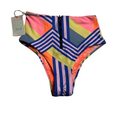 Pantalones de bikini de natación MAAJI coloridos reversibles de cintura alta para mujer talla pequeña nuevos con etiquetas Foto 1 de 4