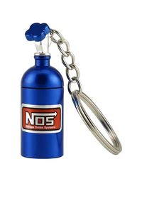 NOS Nitrous Bottle Keychain – Mini Aluminium Storage Key Ring Car Gift - Picture 1 of 1