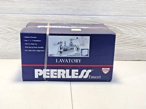 Peerless P99675 Two Handle Bathroom Faucet 3 hole 4" Spread Chrome New Sealed - Picture 1 of 3
