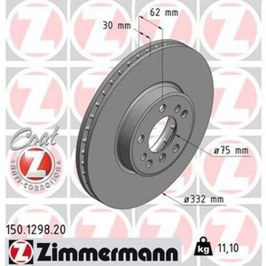 Zimmermann OE Coat Z Brake Rotor Pair 332mm Front 150.1298.20 - Picture 1 of 1