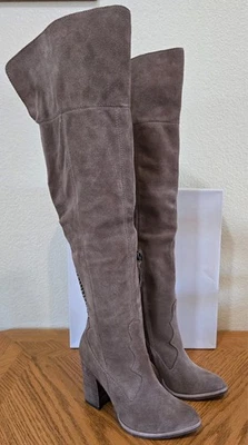 Dolce Vita Cliff Cuero Gamuza Sobre la Rodilla Botines Cremallera Color Taupe 6.5 Foto 1 de 4