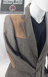 Giacca sportiva Sheplers taglio western blazer tuta cappotto marrone Yokes 38" petto slim - Foto 1 di 12