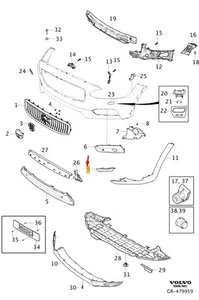 VOLVO V90 CROSS COUNTRY STOßSTANGE VORNE RECHTS UNTEN GITTER 32227358 NEU ORIGINAL - Bild 1 von 2