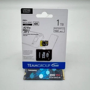 Kit de stockage 2 To - SSD NVMe 1 To + MicroSD 1 To | Haute vitesse | U3 A2 V30 | ADAPTATEUR - Photo 1 sur 5