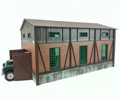 Hangar-Barn Garage escala 1:18 - Kit modelo diorama para exhibición de coche fundido a presión... Foto 1 de 4