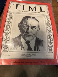 MAGAZINE TIME Henry F. Osborn DECEMBER 31 1928 - Imagen 1 de 1