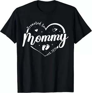 Promoted to Mommy Mama Est 2025 Soon to be Mom Mothers Day T-Shirt Hoodie - Picture 1 of 14