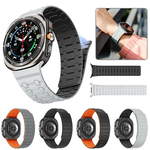 For Samsung Galaxy Watch Ultra 47mm Magnetic Sports Band Silicone Watch Strap - Picture 1 of 32
