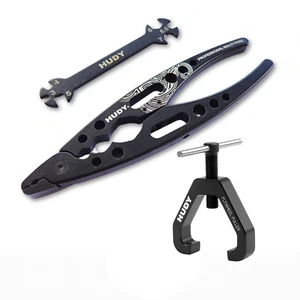 HUDY RC Nitro Tool Set – Flywheel Puller, Shock Pliers & 6-in-1 Wrench/Spanner - Picture 1 of 10