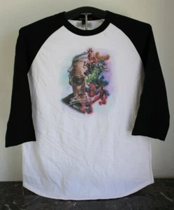Camiseta Stan Lee con sus personajes manga 3/4 grande, blanca/negra - Imagen 1 de 5
