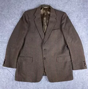 Kuppenheimer Blazer Uomo 48 Marrone Rigato Alpaca Cappotto Sportivo Vintage - Foto 1 di 13