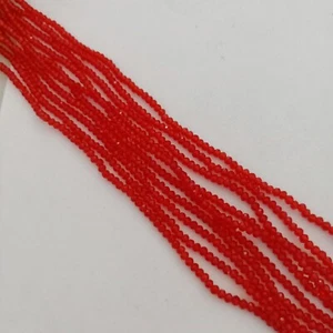 195pcs 3mm Red Faceted Glass Rondelle Beads DIY AUS Free Postage G17 - Picture 1 of 3