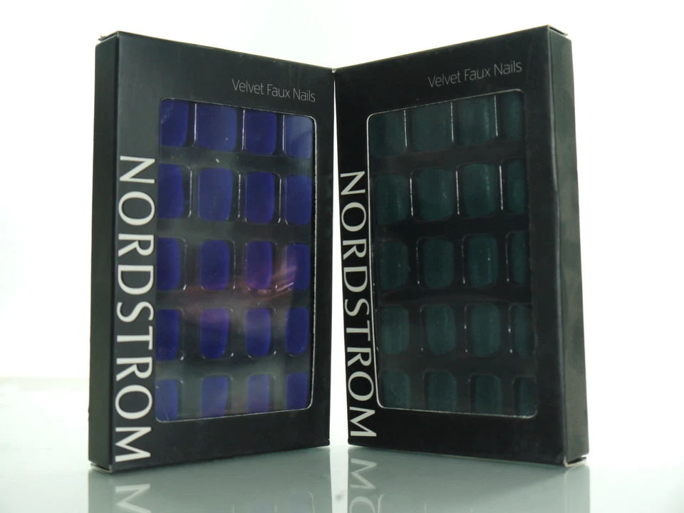 LOTE DE 2 CLAVOS PRE PEGAMENTO IMITACIÓN TERCIOPELO NORDSTROM EN AZUL MARINO + VERDE (20 PIEZAS EAC Foto 1 de 1