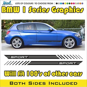 BMW 1 Series 2 3 Rayas Laterales Calcomanías Adhesivas M Sport 120 Gráficos GRATIS P&P 005 - Imagen 1 de 4