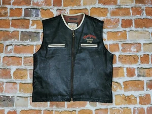 CHEVIGNON Chaleco De Cuero Casual Biker Negro Talla M En Perfecto Estado - Imagen 1 de 11