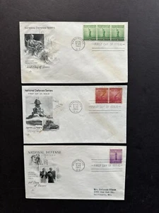 US 1940 FDC Set +National Defense WWII #899-901 +3 Matched ArtCraft Cachets - Picture 1 of 2