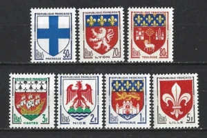 Arms of France 1958. Complete series of 7 new stamps ** (8393) - Picture 1 of 1