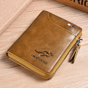 NEW Men's RFID Blocking Leather Short Wallet Credit ID Card Cash Holder Purse - Picture 1 of 26