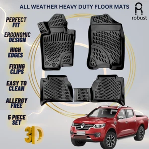 Floor Mats Liners For Renault Alaskan 2016-2024 All Weather Heavy Duty Car Rugs - Picture 1 of 9