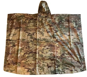 USGI Style Multicam Rain Poncho Water Resistant Rip Stop Nylon MADE IN USA - Picture 1 of 5