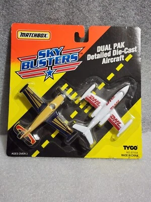 1994 TYCO Matchbox Sky Busters Dual Pak Piper Comanche & DHL Learjet - Image 1 of 4