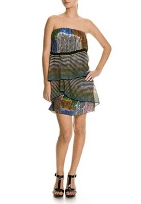 MISSONI multicolor strapless silk dress vestito abito donna pura seta 42 BNWT - Immagine 1 di 4